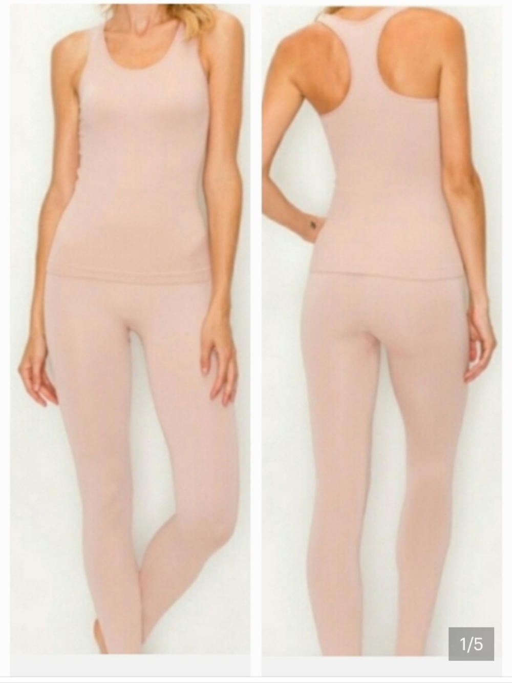 Kimberly C 2-PC Activewear Set Leggings & Racerback Tank Yoga Fitness Gym
